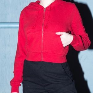 Brandy Melville Red Crystal Hoodie